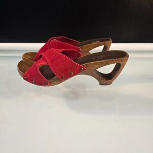 Italian Shoemakers Womens Shayna Sandal Shoe Sz 10 Red Slip On